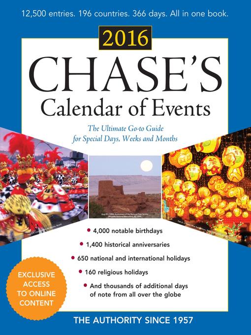 Title details for Chase's Calendar of Events 2016 by Editors of Chase's - Available
